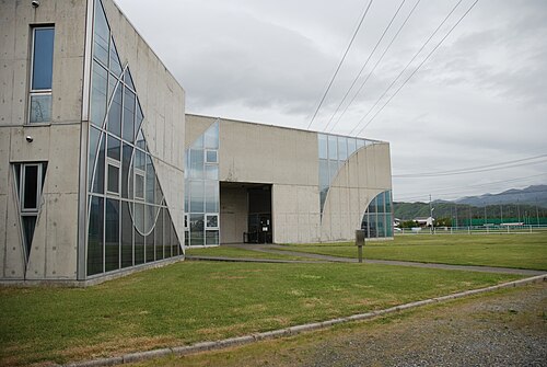 Photograph of a modernistic building