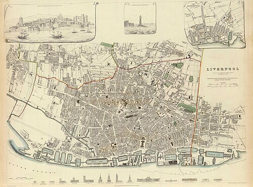 خريطة ليفربول، 1836.
