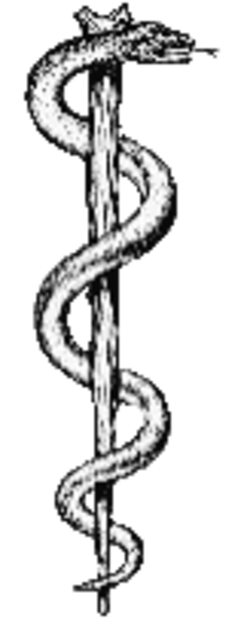 عصا أسكليبيوس الكلاسيكية كرمز للطب البشري