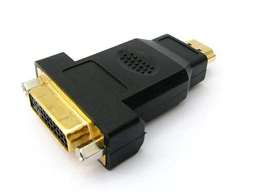 محول مزود بموصل DVI إلى موصل HDMI.