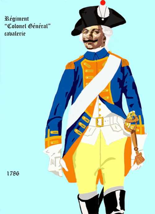 زي فوج فرسان فرنسي عام 1786.