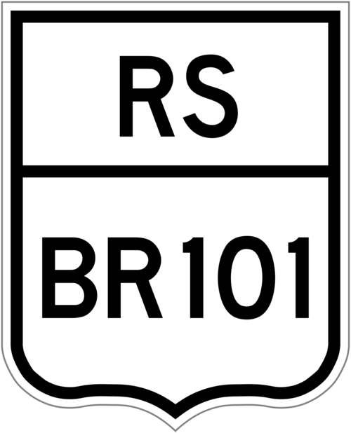 BR-101 federal highway shield as it appears in Rio Grande do Sul state