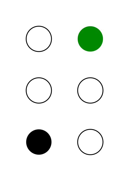 ⠌ (نقاط نمط برايل - 34)