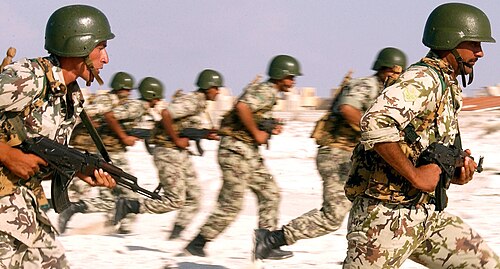 جنود مصريون يتدربون على استخدام أسلحة معادي مصرية الصنع.