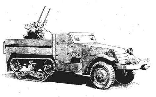 رسم تخطيطي للمنظر الجانبي لمركبة M13 MGMC.