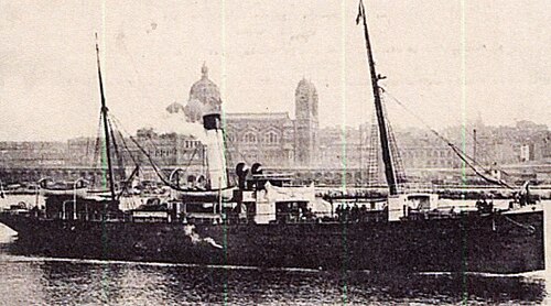 السفينة إس إس مايوركا التي غرقت في 17 يناير 1913 بعد أن جنحت على شعاب مرجانية حول جزيرة إيلا ريدونا