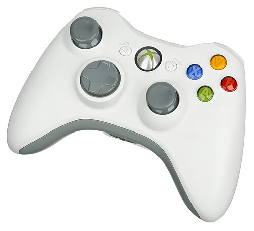وحدة تحكم لاسلكية بيضاء لجهاز Xbox 360