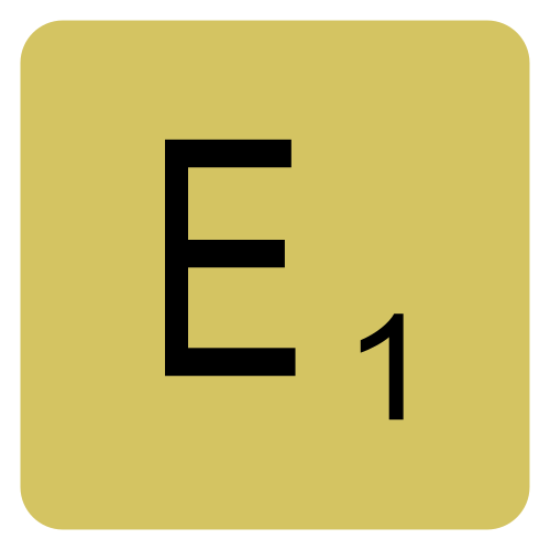قطعة لعبة سكرابل لحرف "E"