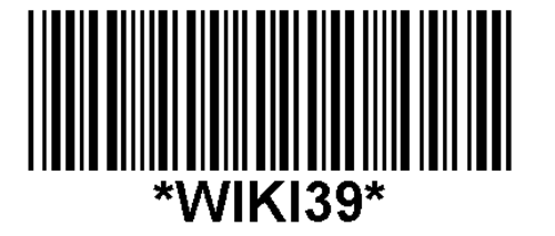 "*WIKI39*" encoded in Code 39