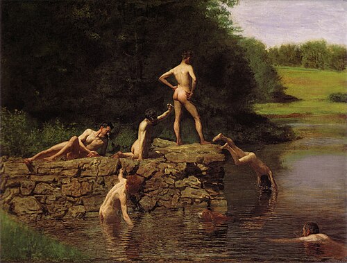 حفرة السباحة للفنان توماس إيكنز (1885)