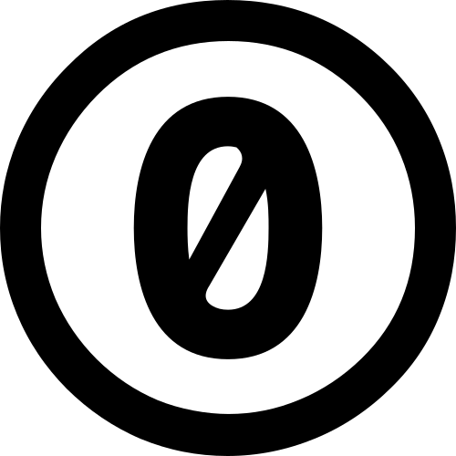 الصفر محاط بدائرة مائلة