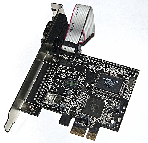 بطاقة PCI Express ×1 مزودة بمنفذ تسلسلي واحد