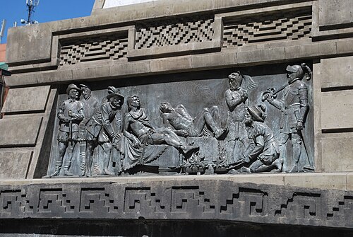 تعذيب كواوتيموك على نصب كواوتيموك. غابرييل جويرا (1847-1893).