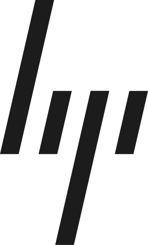 أربعة خطوط سوداء تمثل الأحرف "hp"
