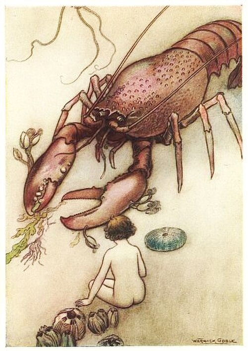 رسم توضيحي من كتاب "أطفال الماء" لتشارلز كينغسلي، برسوم وارويك غوبل (توفي عام 1943).
