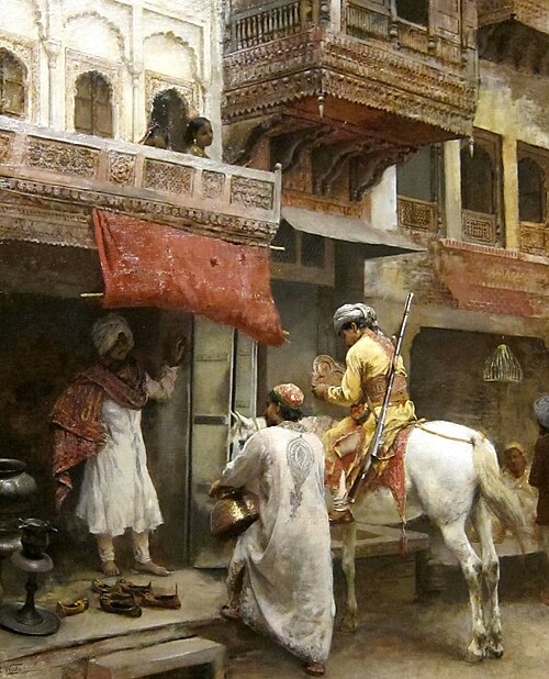 مشهد شارع في الهند، بريشة إدوين لورد ويكس، حوالي عام 1885