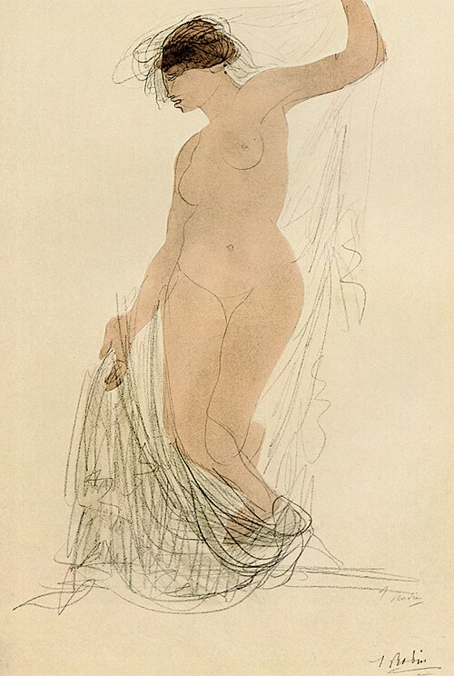 رسم (عاري)، لأوغست رودان. نُشر في مجلة كاميرا وورك، العدد 34/35، عام 1911.