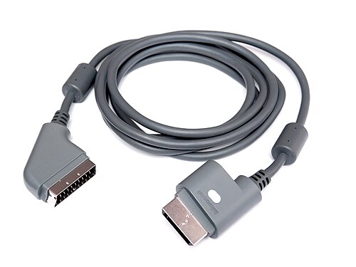 كابل SCART الأصلي (الرمادي) لجهاز Xbox 360 Advanced