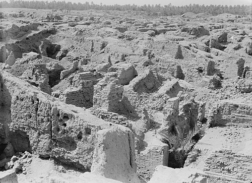 بابل، الموقع الأثري عام 1932، قبل أعمال إعادة الإعمار الرئيسية التي قام بها صدام حسين