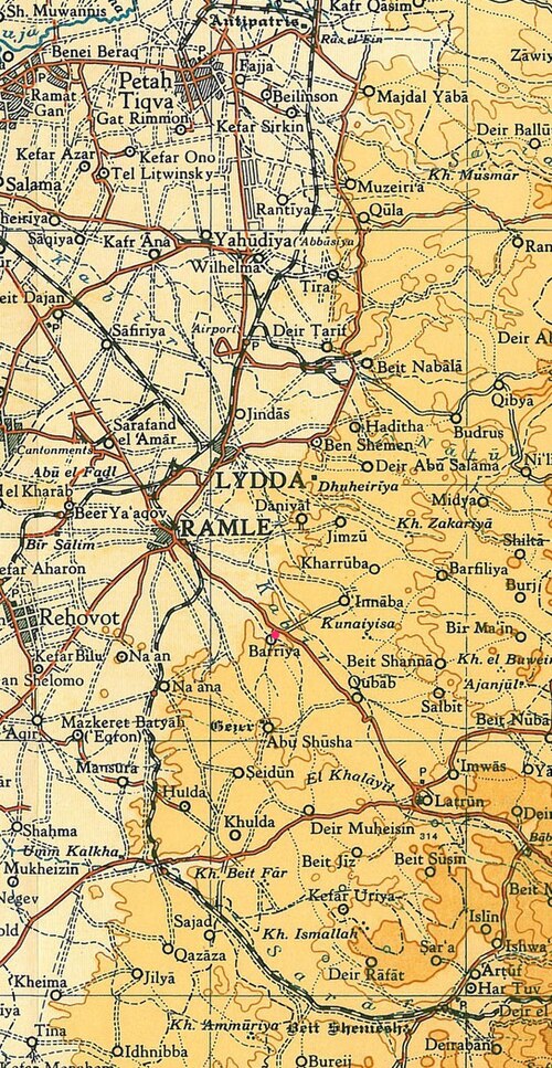 البارية. مسح فلسطين. 1945. مقياس الرسم 1:250,000
