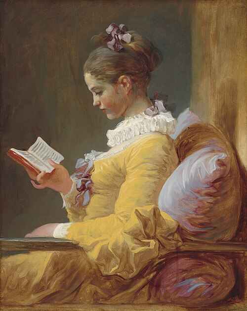 فتاة صغيرة تقرأ (حوالي 1770)، لوحة زيتية للفنان جان أونوريه فراغونارد