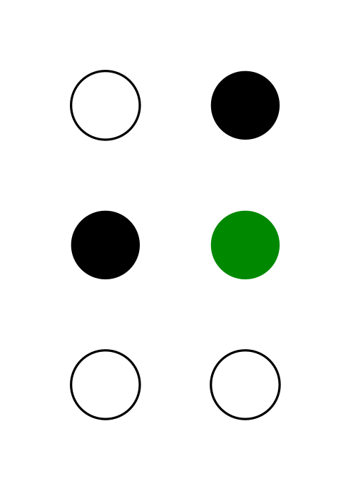 ⠚ (نقاط نمط برايل - 245)
