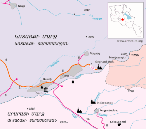 خريطة غارني والمنطقة المحيطة بها