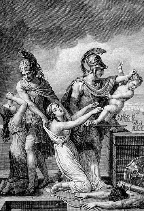 Maeglin's failed attempt to throw Eärendil from the city walls contrasts with Euripides' account of the throwing of the young Astyanax from the walls of Troy.