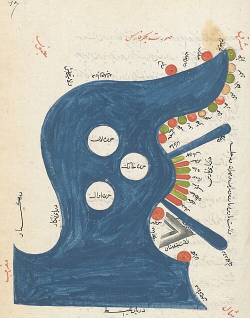 الخليج العربي في خريطة إقليمية لأطلس الإسلام
