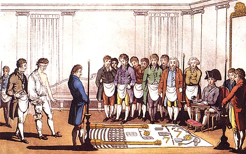 مراسم الانضمام الماسونية، باريس، 1745