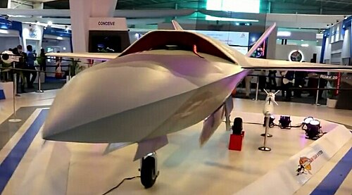 نموذج لطائرة HAL CATS Warrior معروض في معرض Aero India 2021