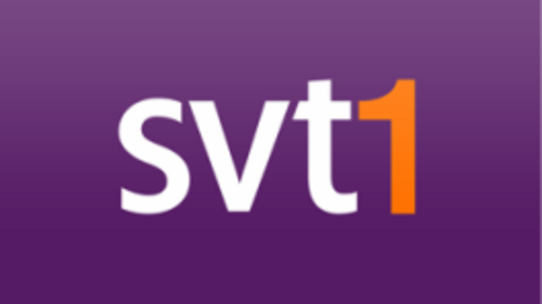 الشعار السابع والسابق لقناة SVT1 على مستطيل أرجواني كان يستخدم حتى 4 مارس 2012.