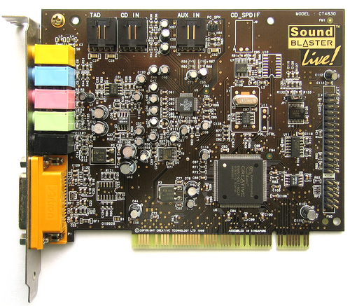 بطاقة الصوت Creative Sound Blaster Live! 1024 - منظر علوي (الرقائق)