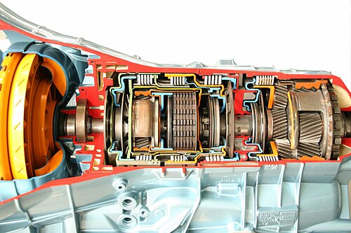 رسم توضيحي مقطعي لناقل الحركة الأوتوماتيكي الهيدروليكي ZF 6HP