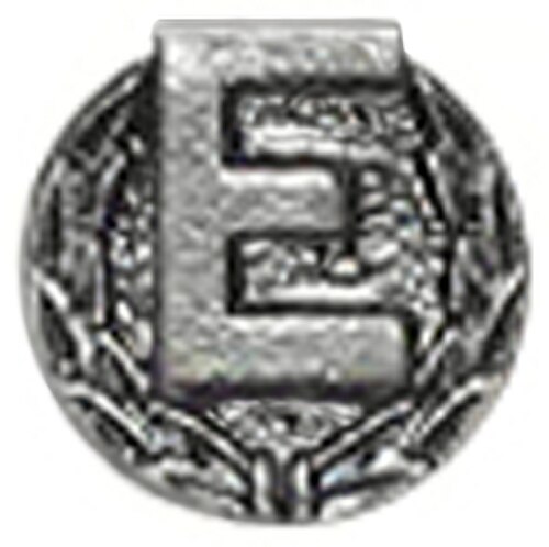 حرف E فضي مع إكليل
