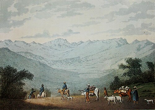 النزول من Sneeuberge، وهو مشهد بالقرب من Graaff-Reinet، بواسطة Burchell