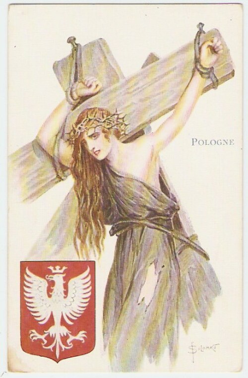 رمزية بولندا (1914-1918)، بطاقة بريدية من تصميم سيرجي سولومكو