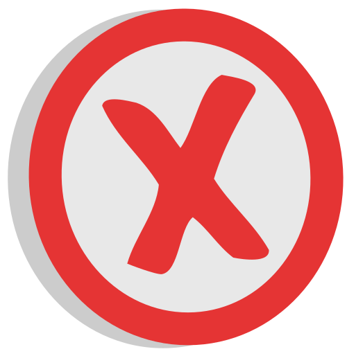 علامة X حمراء