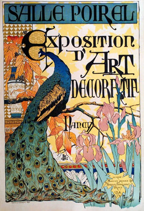ملصق لكاميل مارتن لـ L'Exposition d'art Decoratif في غاليري بواريل في نانسي (1894)