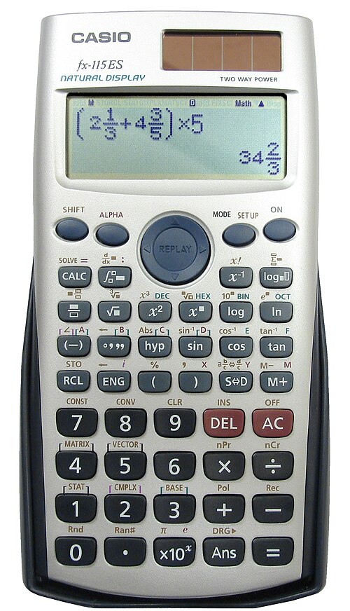 آلة حاسبة علمية fx-115ES بشاشة عرض طبيعية