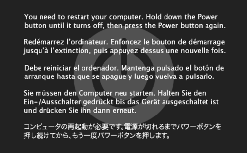 عطل في نواة نظام التشغيل Mac OS X 10.6 و 10.7