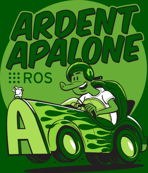 ملصق إصدار لعبة ROS 2 Ardent Apalone.