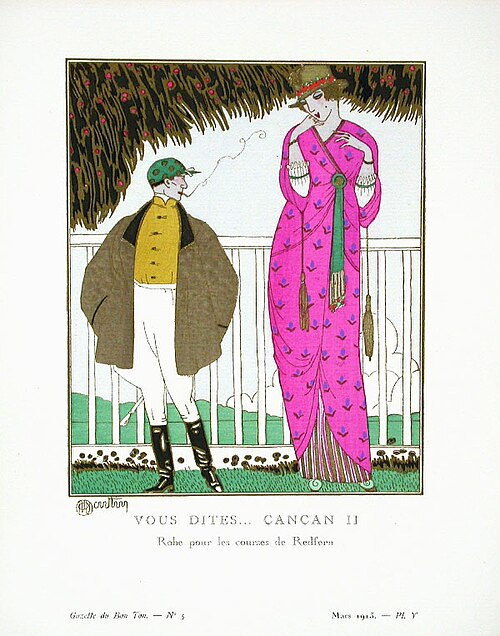 "Vous Dites... كانكان الثاني". فستان للسباقات. مارس 1913