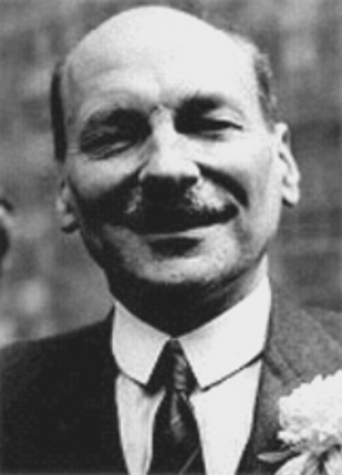 كليمنت أتلي، رئيس وزراء المملكة المتحدة (1945-1951). [رُشِّح لجائزة السلام لعام 1955 - لم تُمنح الجائزة]