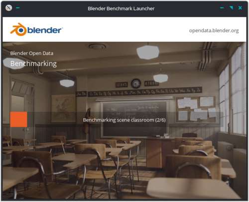 عرض توضيحي لبرنامج Blender يوضح مثالاً، وهو عرض توضيحي لفصل دراسي