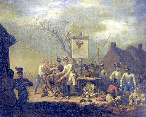 المذبحة الجاليكية (بولندية: Rzeź galicyjska) بقلم جان ليويكي (1795–1871).