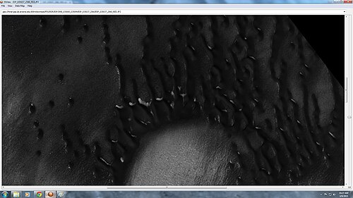 Group of dunes with most of the frost gone, as seen by HiRISE under HiWish program. Some ripples are visible.