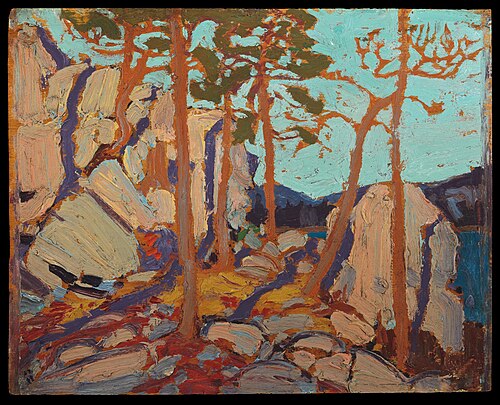 صخور باين كليفت، ربيع 1916. رسم تخطيطي. مجموعة ماكمايكل للفنون الكندية، كلاينبورغ