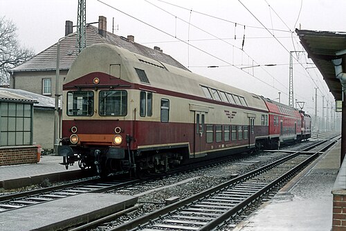 DR 1. أشعل النار من جيل Doppelstockwagen في كالاو (يناير 1997)