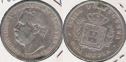 1 روبية هندية برتغالية، 1882